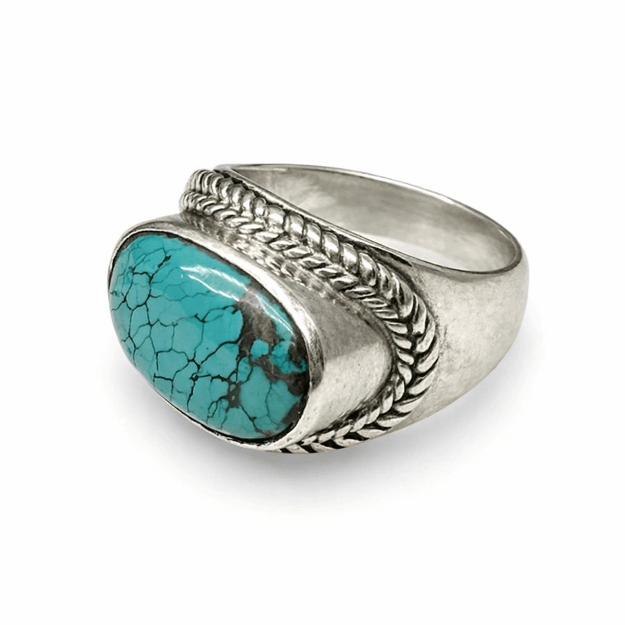 Traditioneller Türkis Silberring - Atelier Tibet