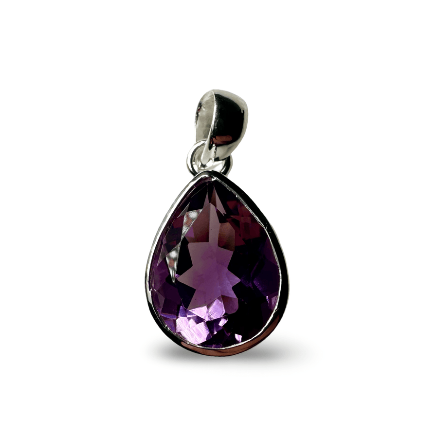 Tropfenförmiger Amethyst Anhänger - Atelier Tibet
