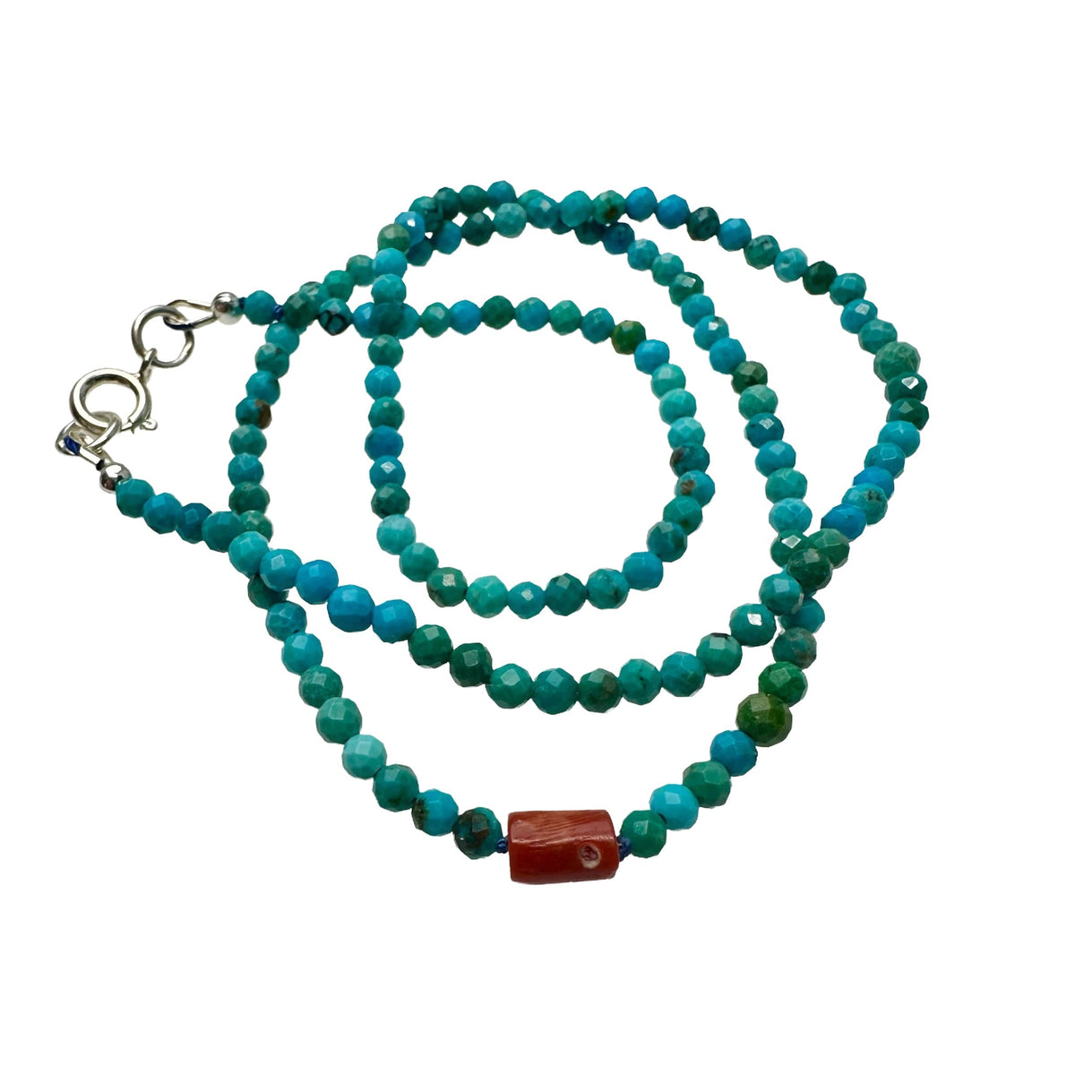 Türkis-Kette mit Koralle - Atelier Tibet