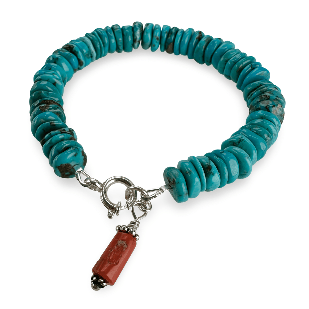 Türkis Mala - Armband mit Koralle - Atelier Tibet