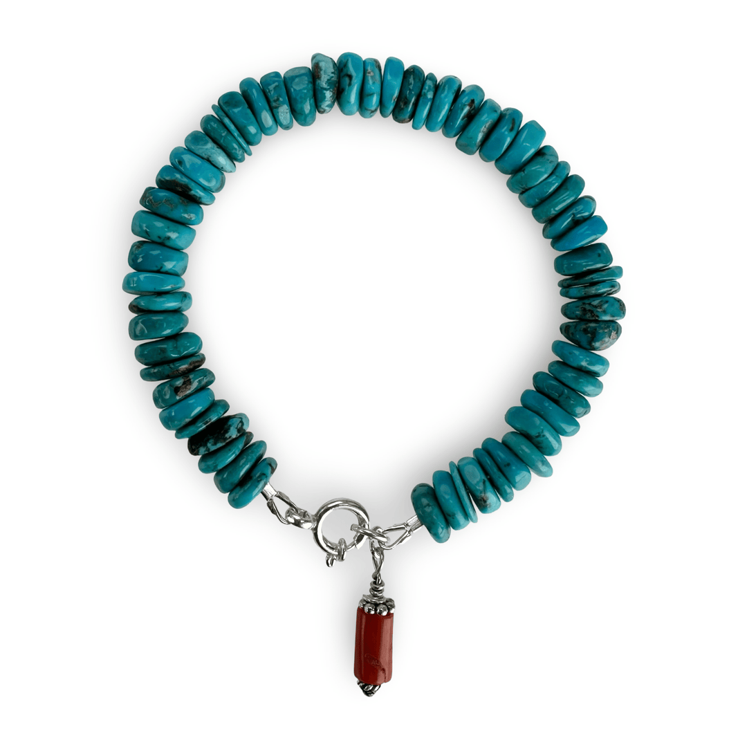 Türkis Mala - Armband mit Koralle - Atelier Tibet