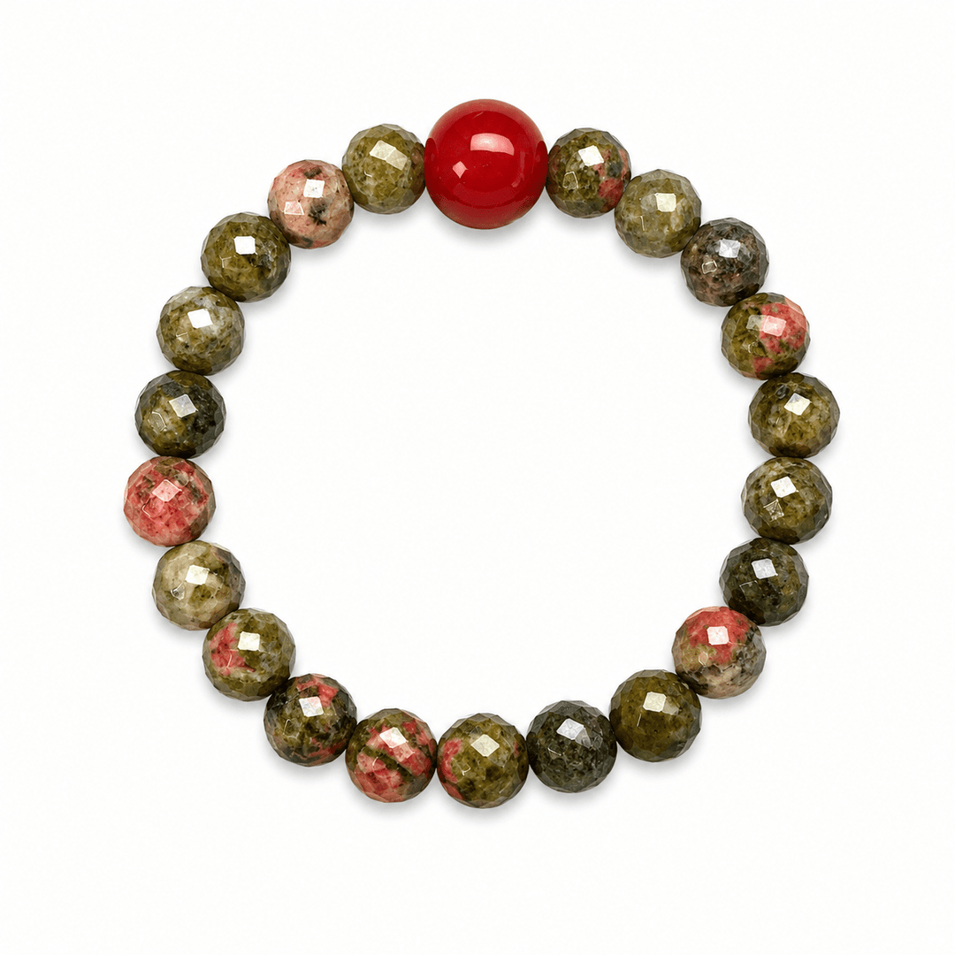 Unakit Koralle Perlen Fingerring - Atelier Tibet