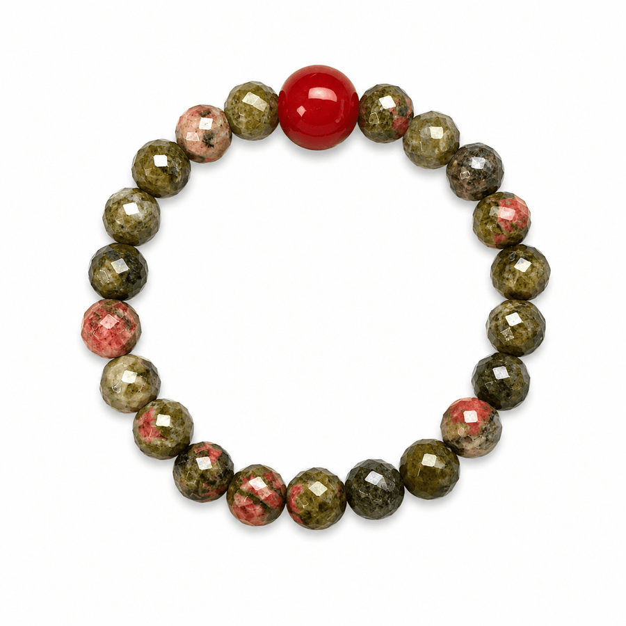 Unakit Koralle Perlen Fingerring - Atelier Tibet