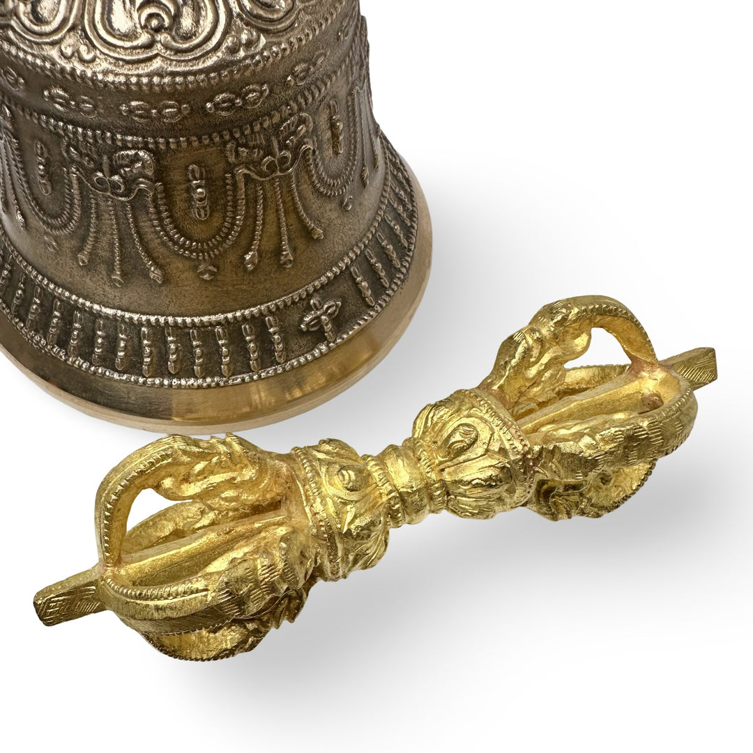 Vajra und Ghanta - Set aus vergoldeter Bronze - Atelier Tibet