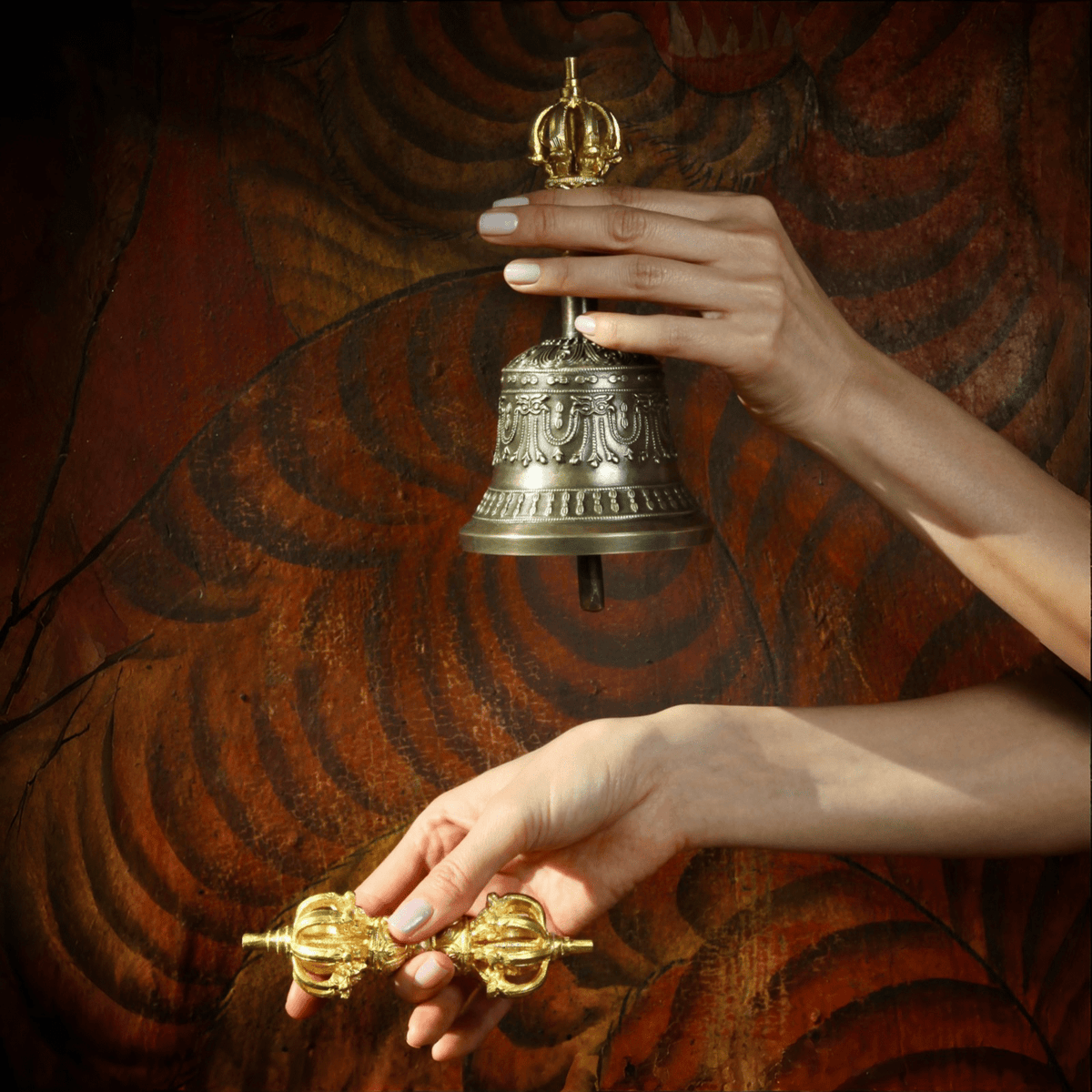 Vajra und Ghanta - Set aus vergoldeter Bronze - Atelier Tibet