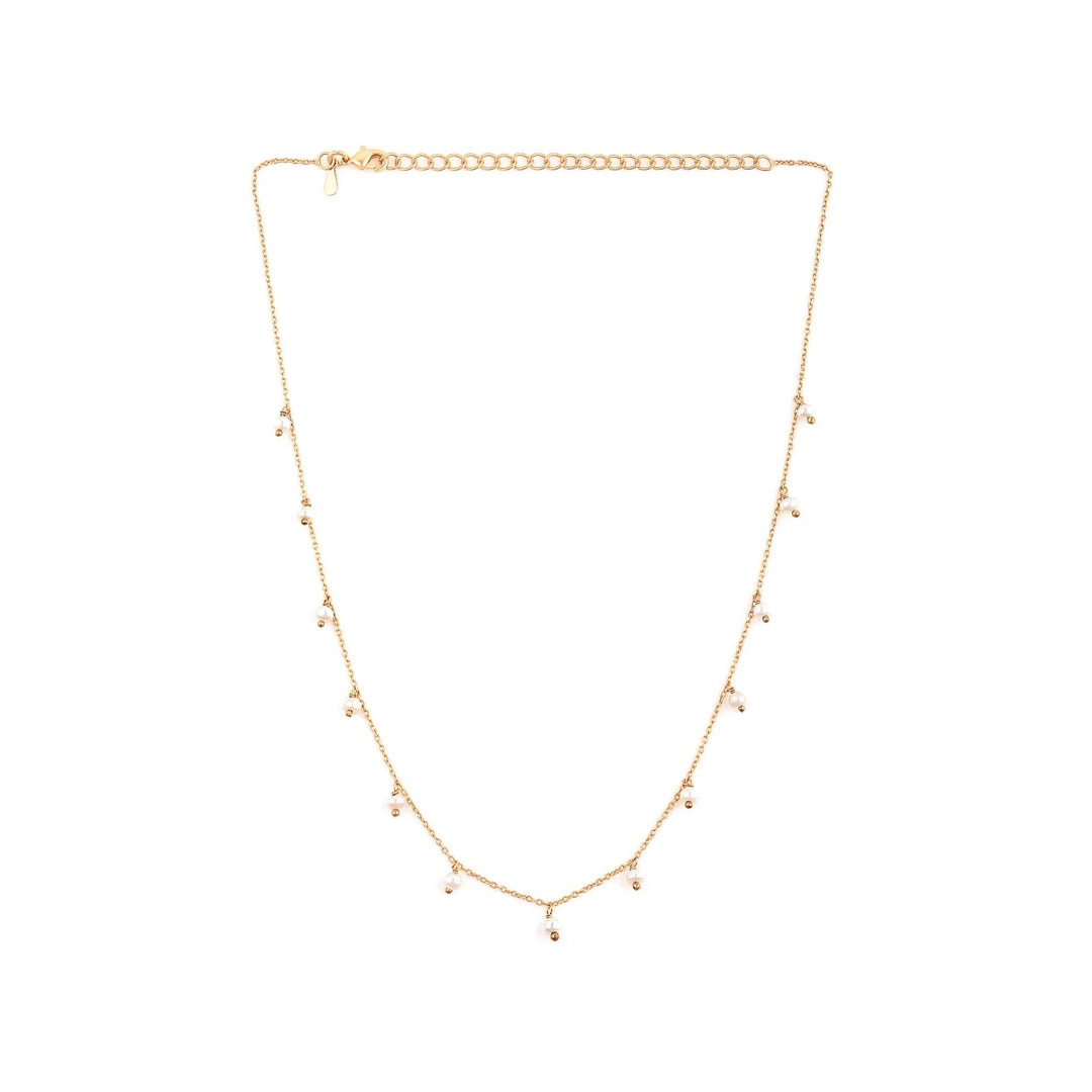 Vergoldete Choker - Halskette mit Perltropfen - Atelier Tibet