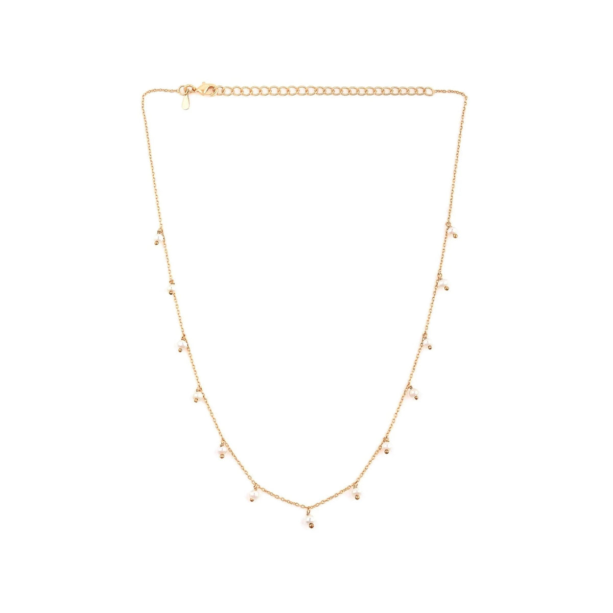 Vergoldete Choker - Halskette mit Perltropfen - Atelier Tibet