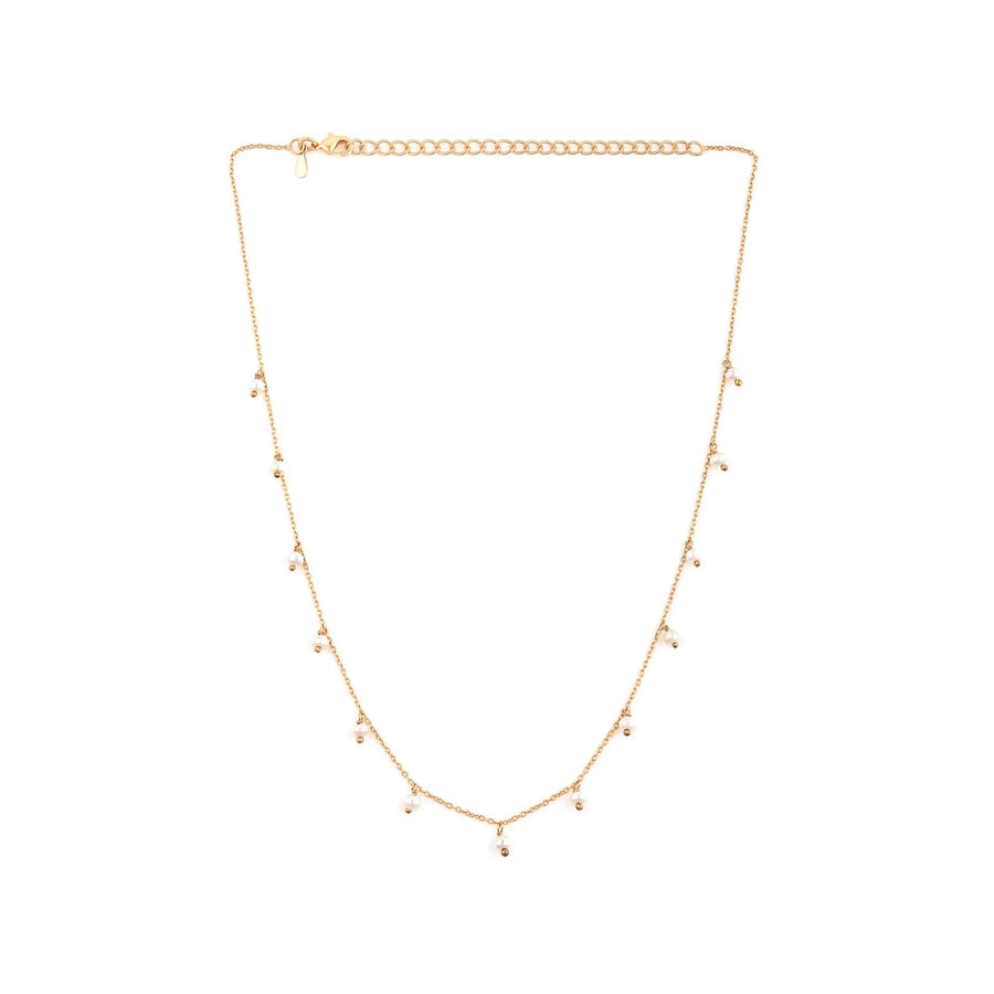 Vergoldete Choker - Halskette mit Perltropfen - Atelier Tibet