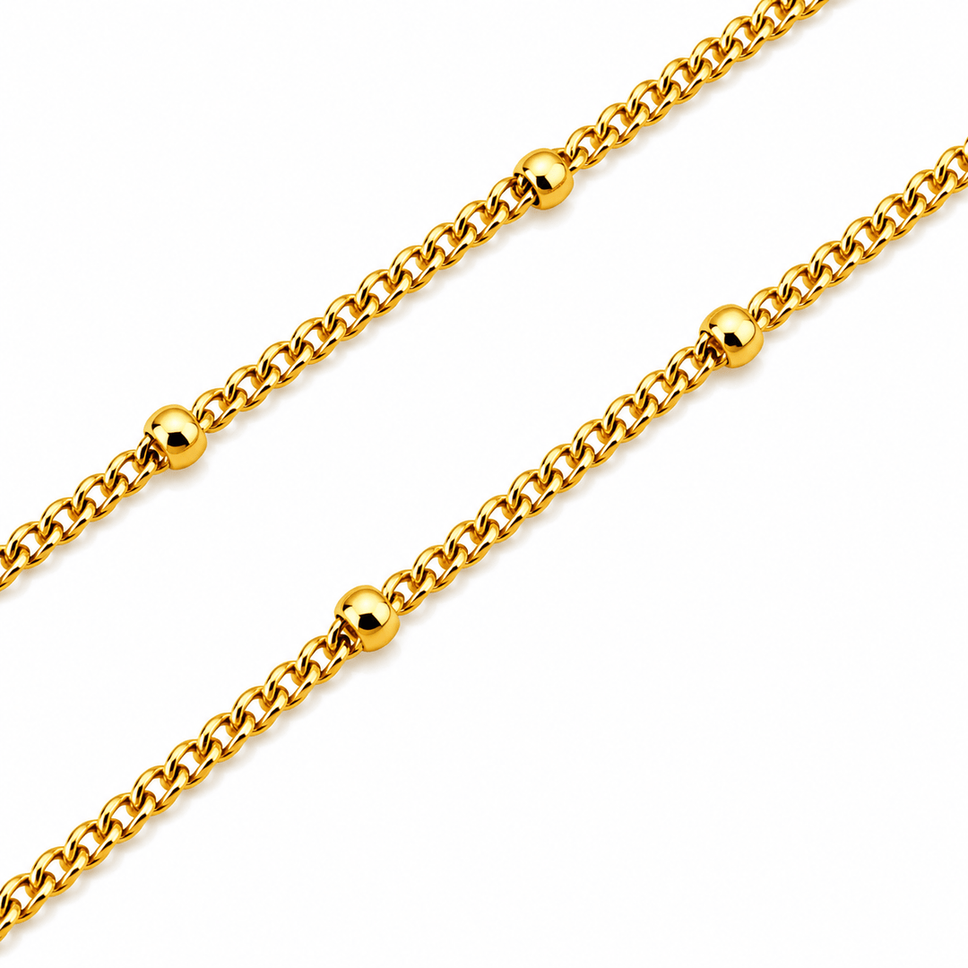Vergoldete Halskette ⌀ 1 mm im Kugel - Design - Atelier Tibet
