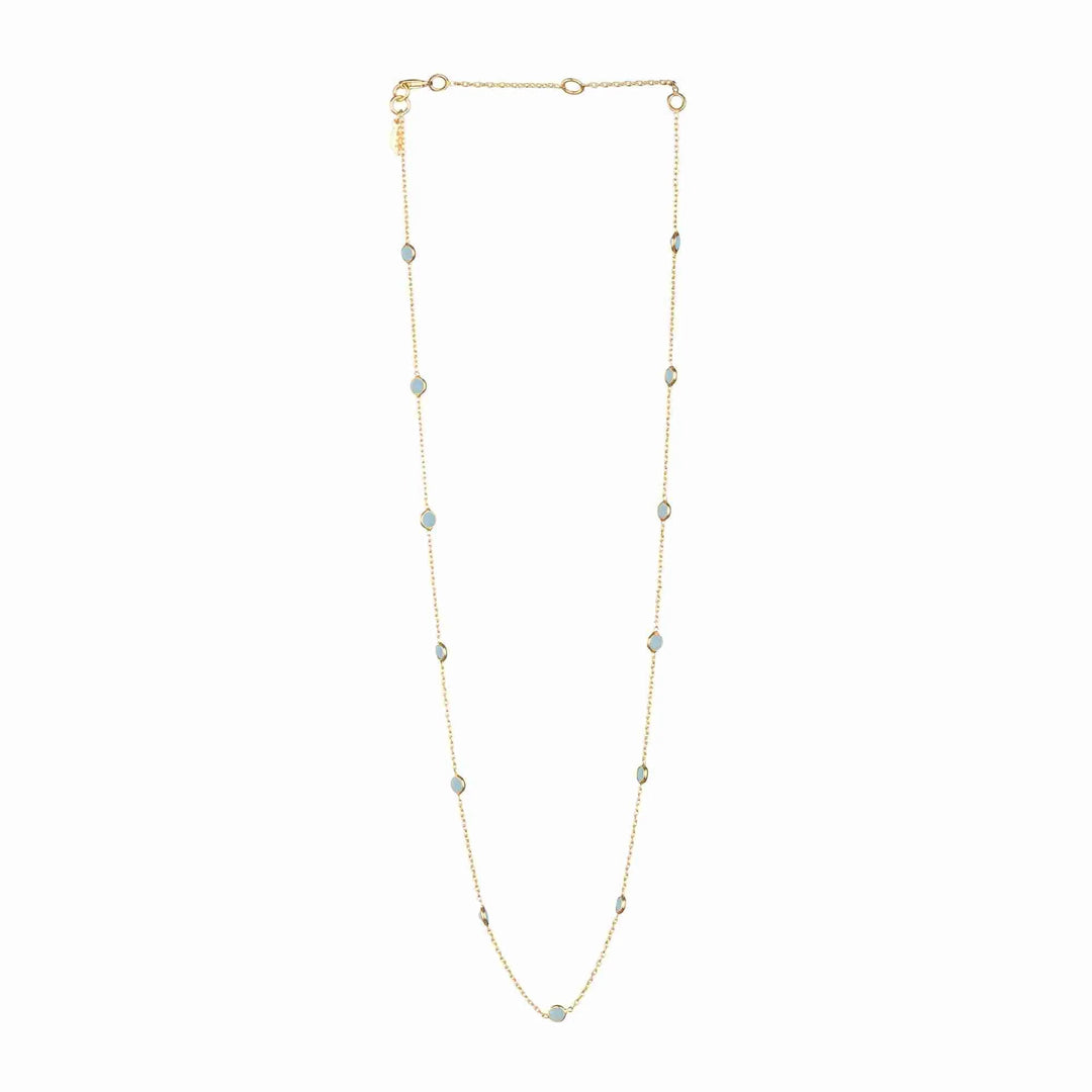 Vergoldete Halskette mit Chalcedon - Atelier Tibet