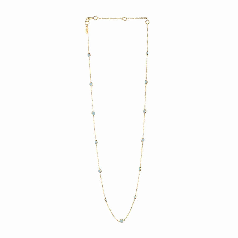 Vergoldete Halskette mit Chalcedon - Atelier Tibet