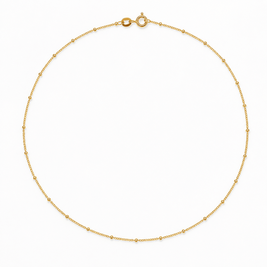 Vergoldete Halskette mit Kugeldesign, ⌀ 1 mm, verschiedene Längen - Atelier Tibet
