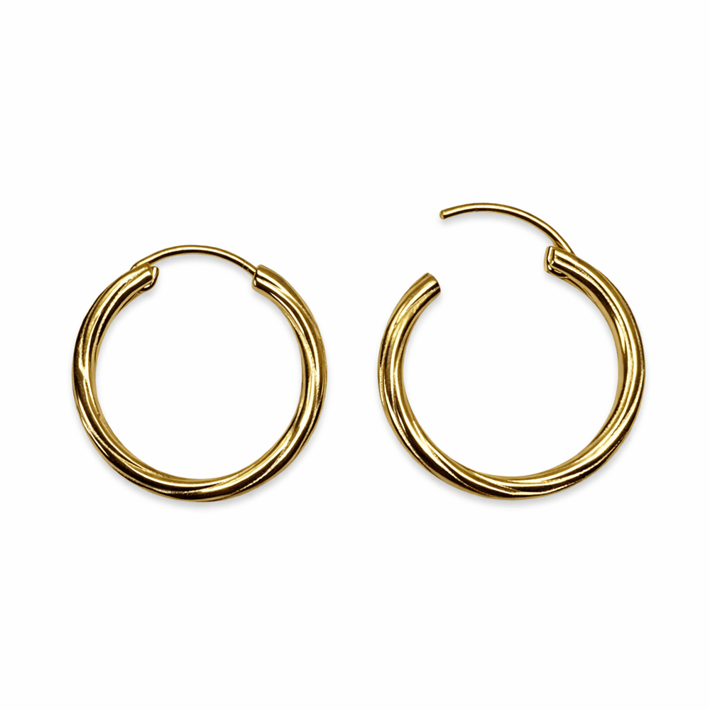 Vergoldete Kreolen im Dreh - Look von Klein bis Gross - Atelier Tibet