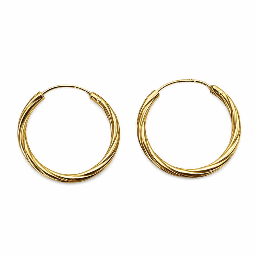 Vergoldete Kreolen im Dreh - Look von Klein bis Gross - Atelier Tibet