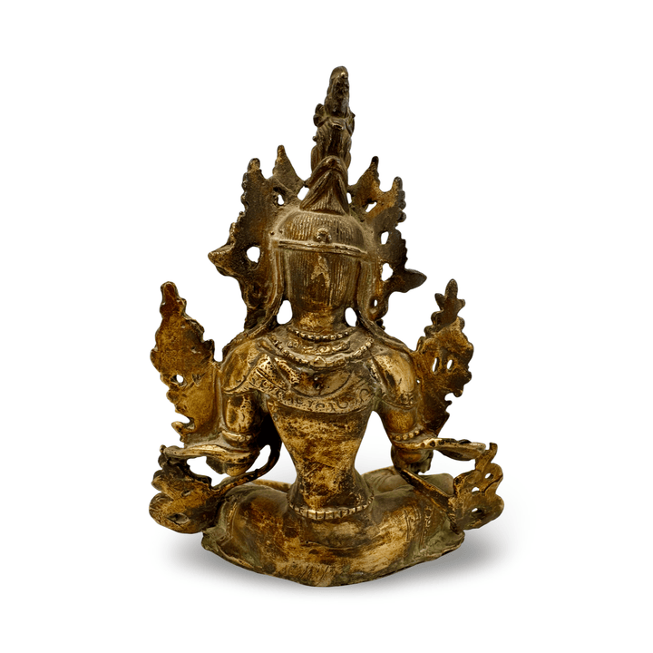 Vergoldete Kupferstatue der Grünen Tara in antikem Stil - Atelier Tibet