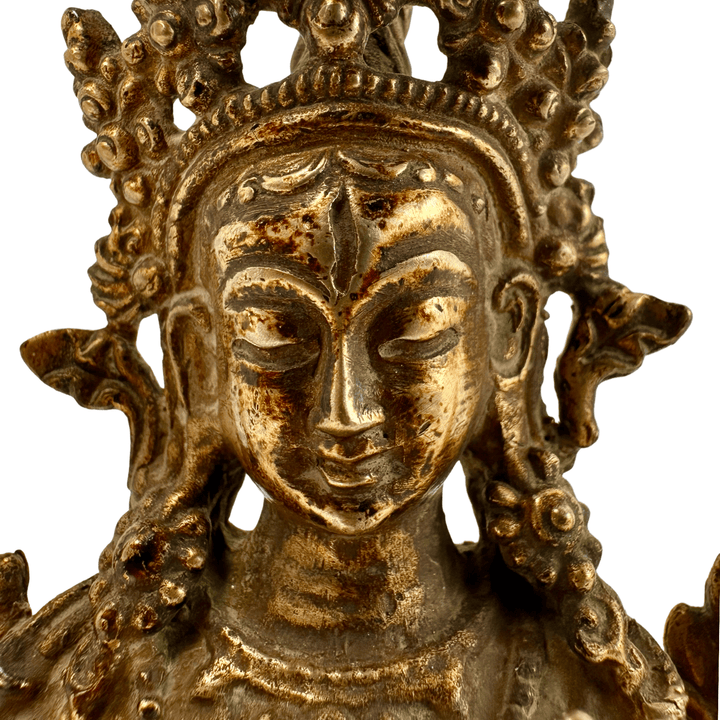 Vergoldete Kupferstatue der Weissen Tara in antikem Stil - Atelier Tibet