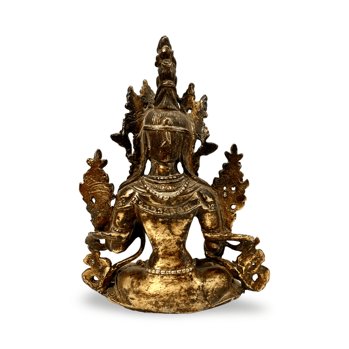 Vergoldete Kupferstatue der Weissen Tara in antikem Stil - Atelier Tibet
