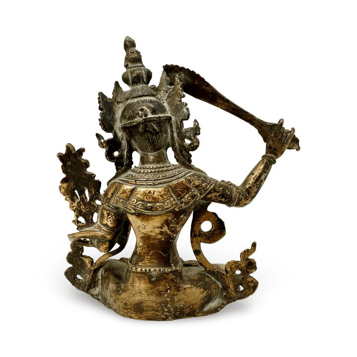 Vergoldete Kupferstatue des Manjushri in antikem Stil - Atelier Tibet