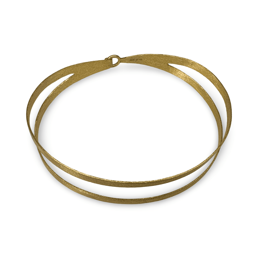 Vergoldeter Doppelband - Armreif aus Tibet - Atelier Tibet