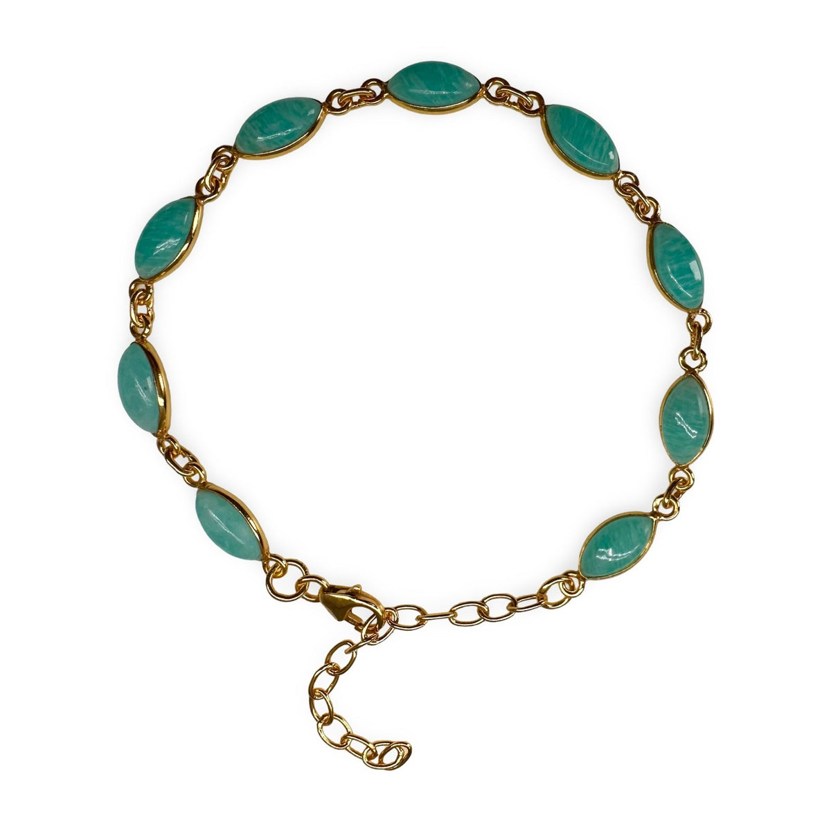 Vergoldetes Amazonit-Armband - Atelier Tibet
