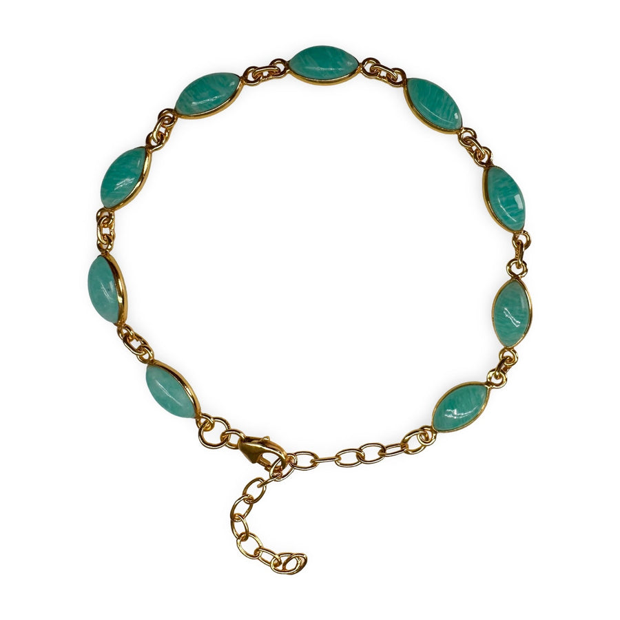 Vergoldetes Amazonit-Armband - Atelier Tibet