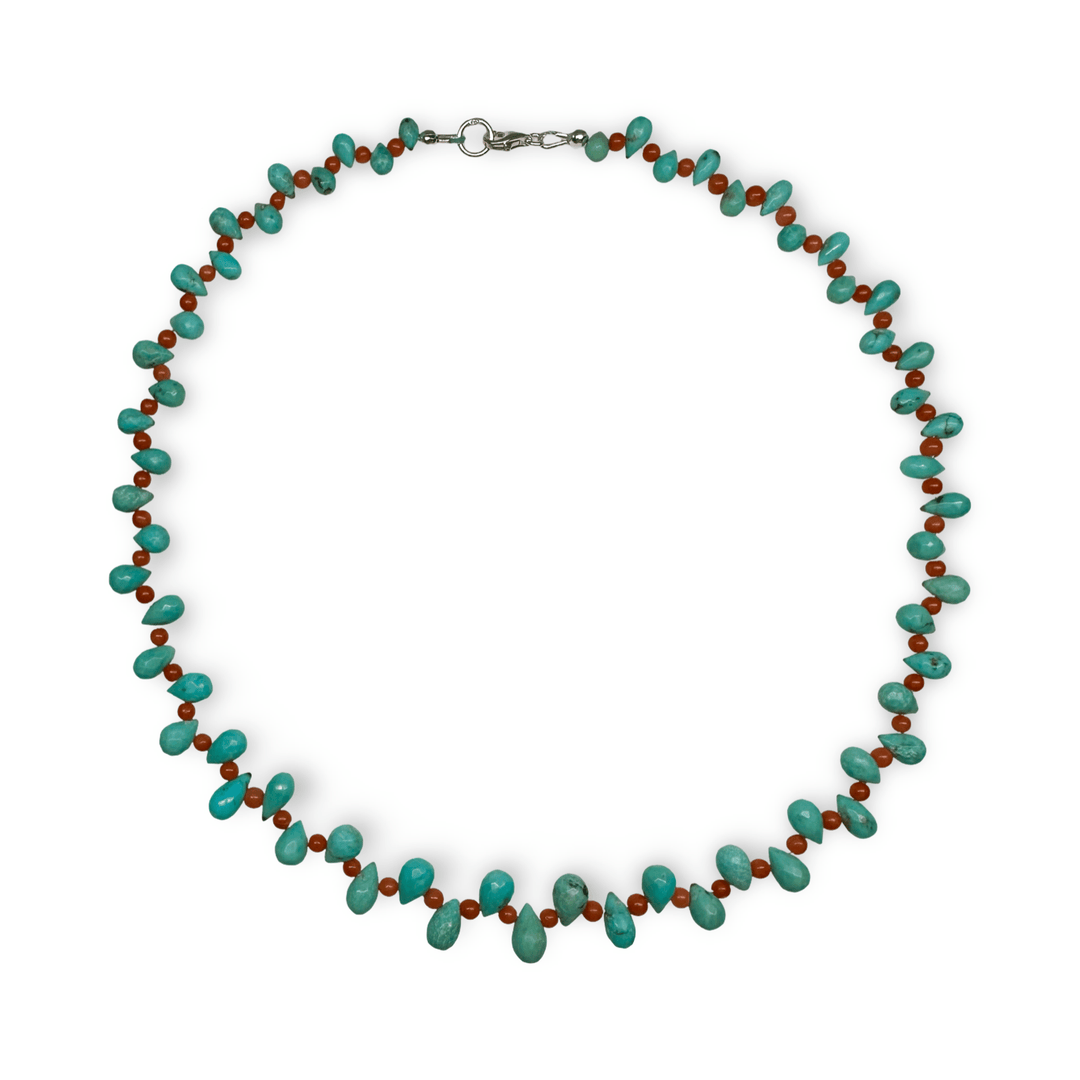 Verspielte Türkis - und Korallen - Kette - Atelier Tibet