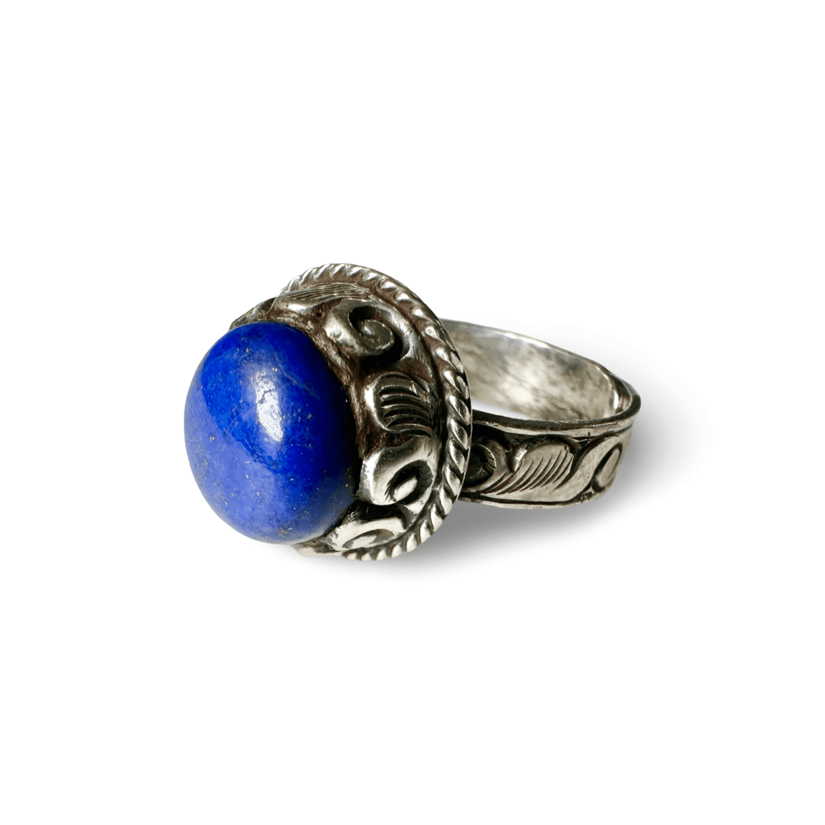 Verstellbarer Lapis Lazuli Silberring - Atelier Tibet