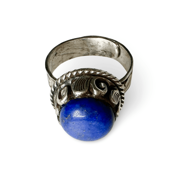 Verstellbarer Lapis Lazuli Silberring - Atelier Tibet