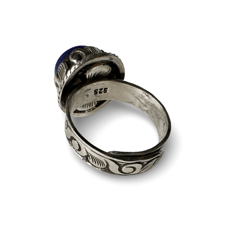 Verstellbarer Lapis Lazuli Silberring - Atelier Tibet