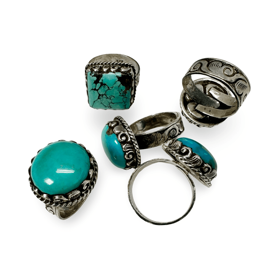 Verstellbarer Türkis Silberring - Atelier Tibet