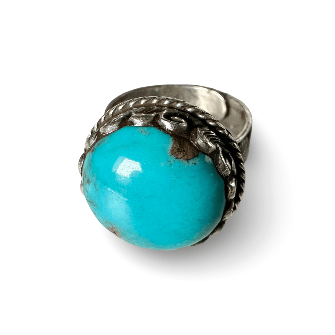 Verstellbarer Türkis Silberring - Atelier Tibet