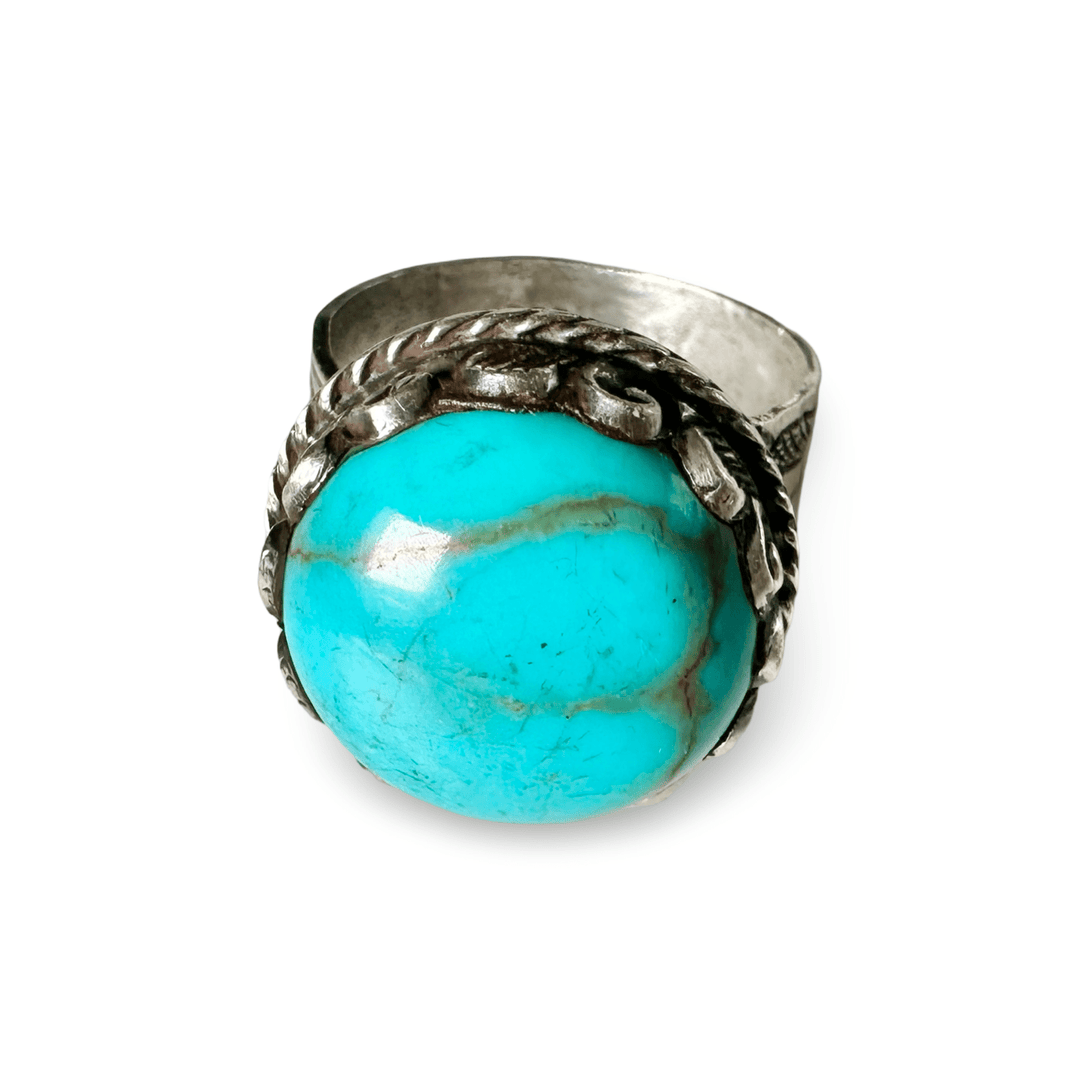 Verstellbarer Türkis Silberring - Atelier Tibet