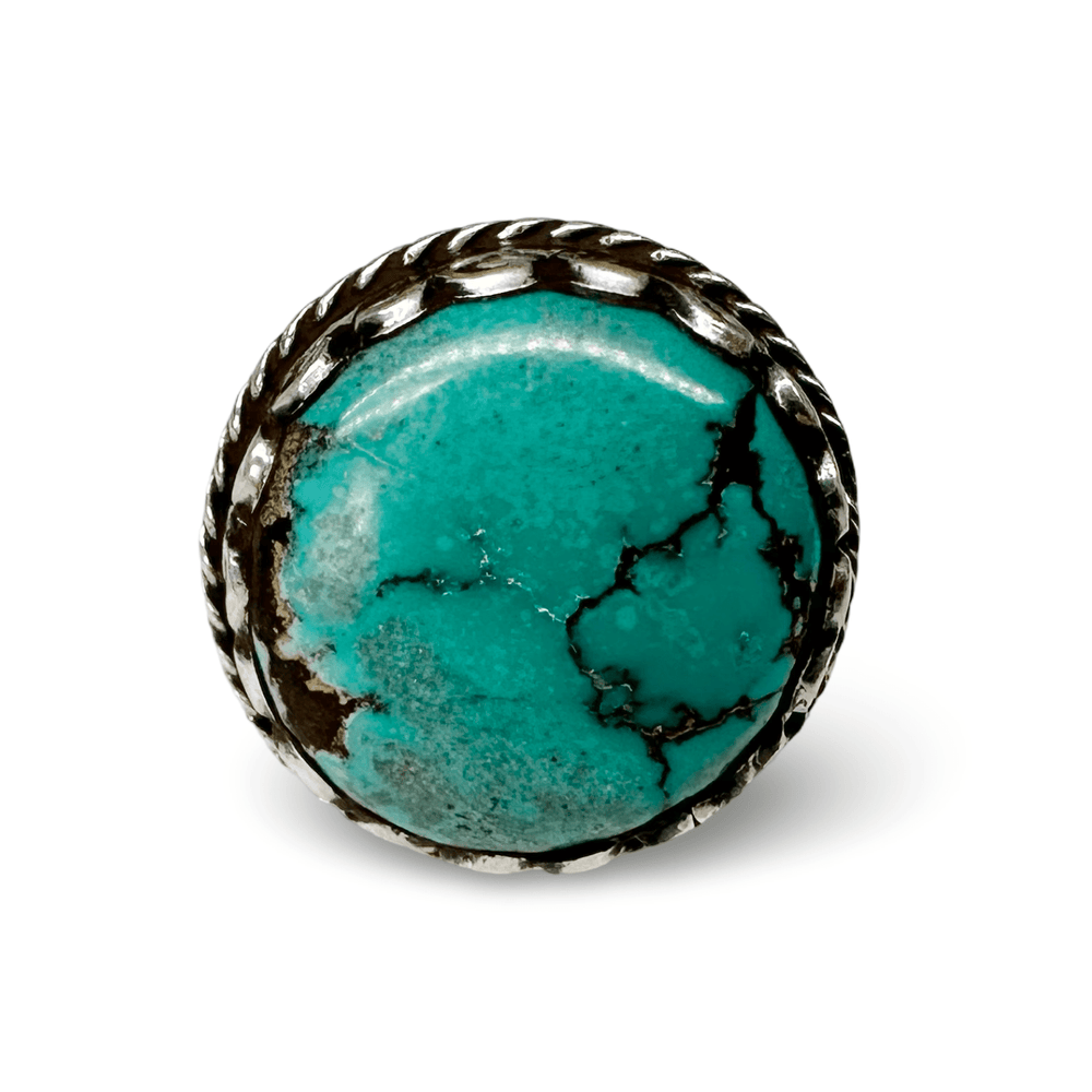 Verstellbarer Türkis Silberring - Atelier Tibet