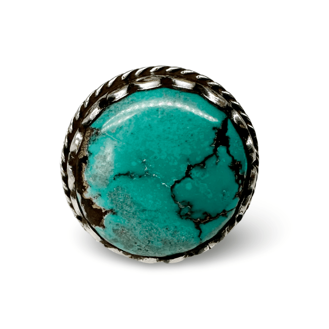 Verstellbarer Türkis Silberring - Atelier Tibet