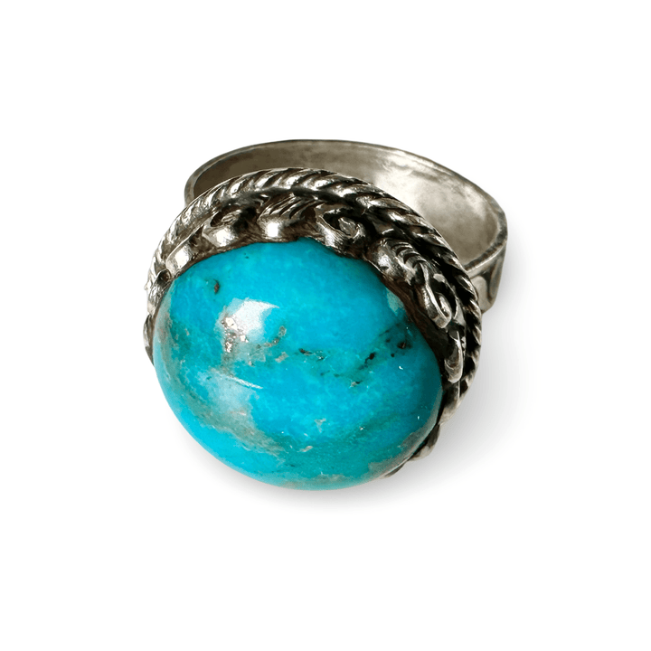 Verstellbarer Türkis Silberring - Atelier Tibet