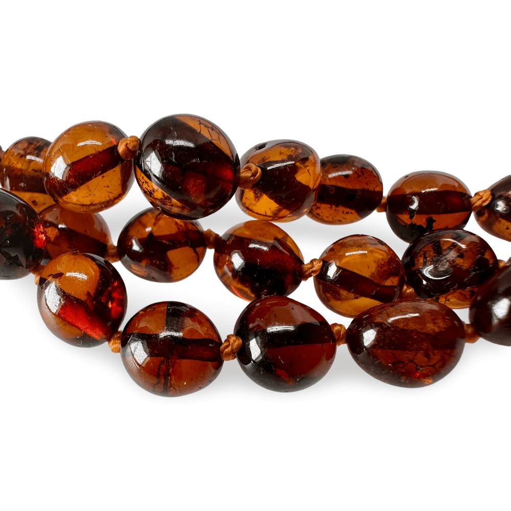 Vielseitige, sehr lange Bernstein - Kette - Atelier Tibet