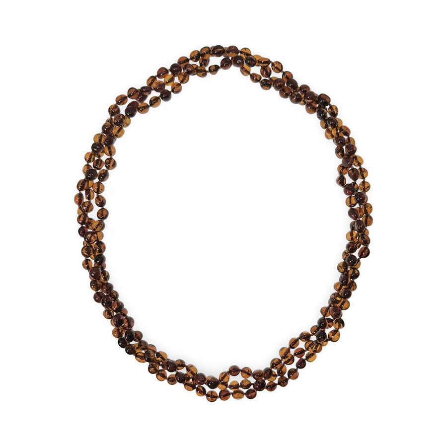 Vielseitige, sehr lange Bernstein - Kette - Atelier Tibet