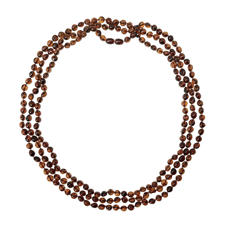 Vielseitige, sehr lange Bernstein - Kette - Atelier Tibet