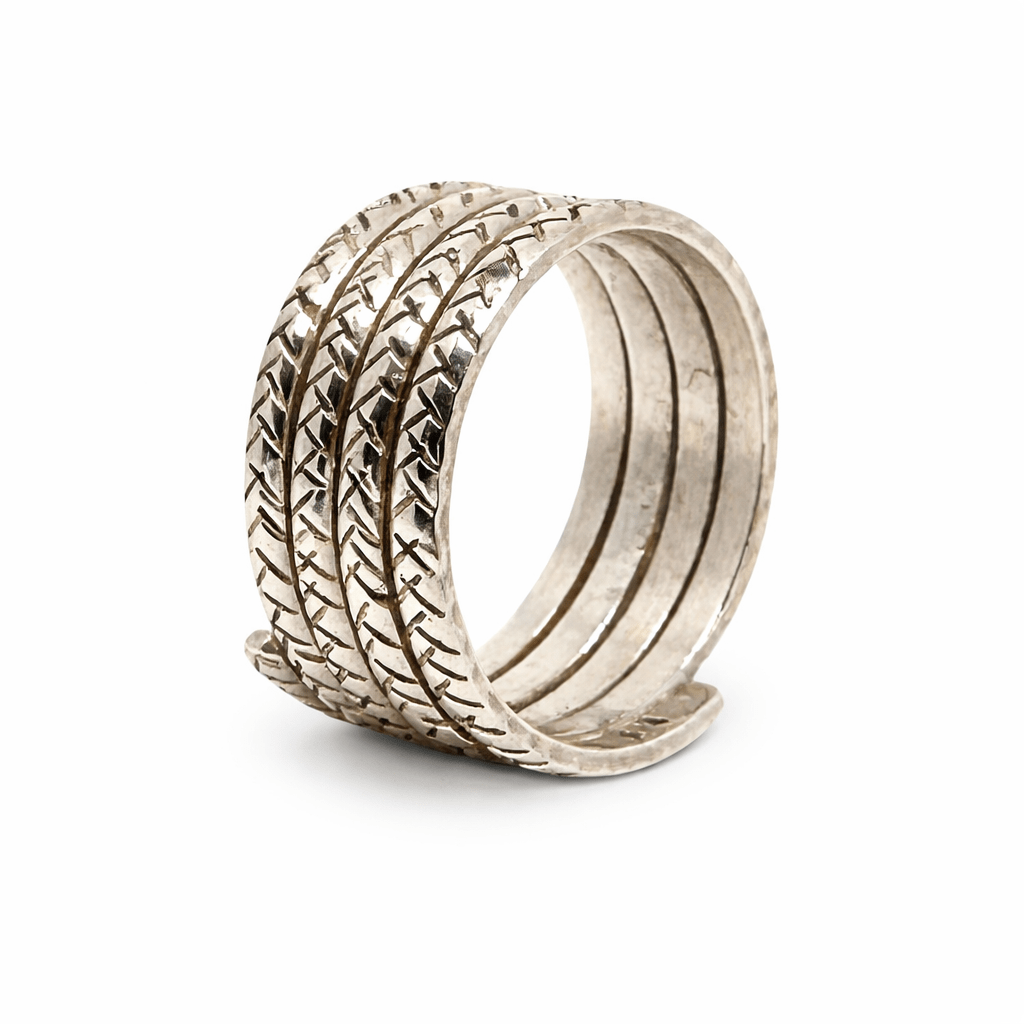 Vierfacher Silberring - Atelier Tibet