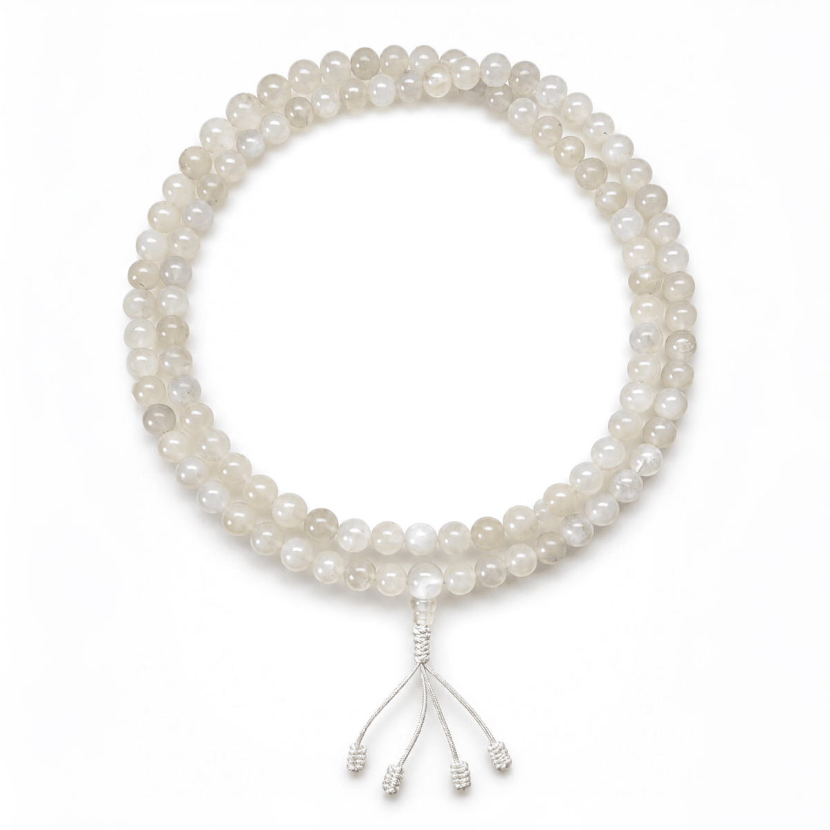 Weisse Mondstein Mala Gebetskette - Atelier Tibet