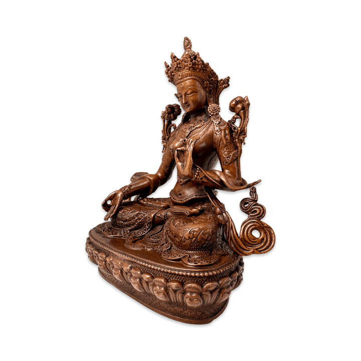 Weisse Tara Klein - Statue aus Kupfer - Atelier Tibet