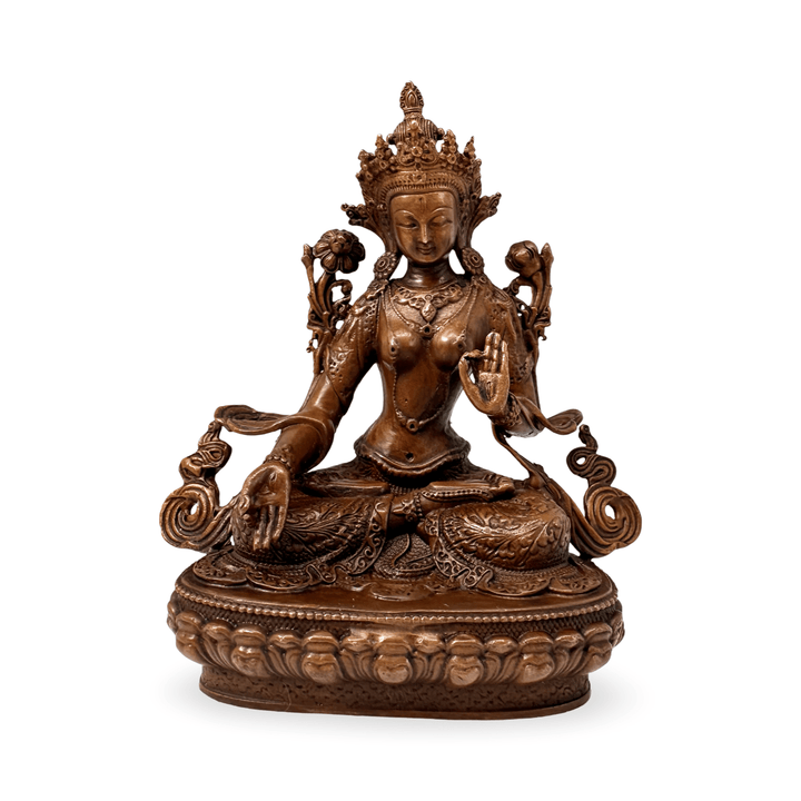 Weisse Tara Klein - Statue aus Kupfer - Atelier Tibet