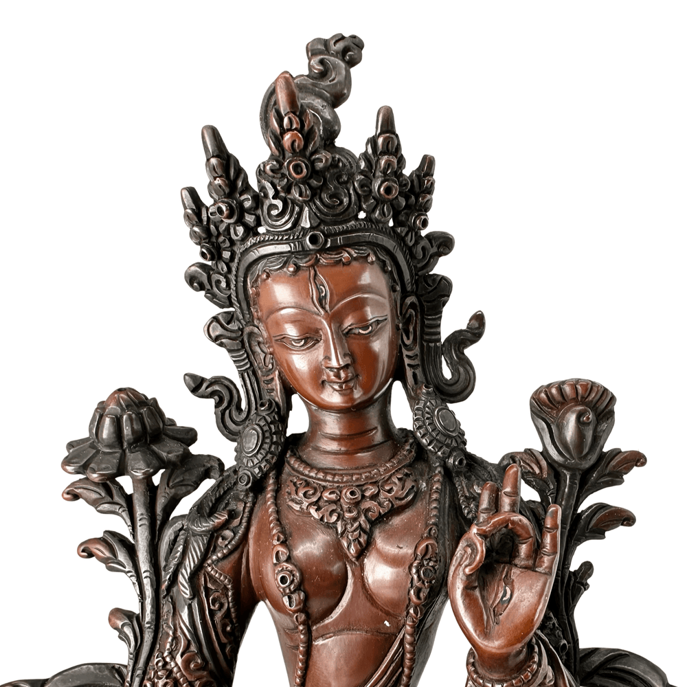 Weisse Tara Kupferstatue - Atelier Tibet