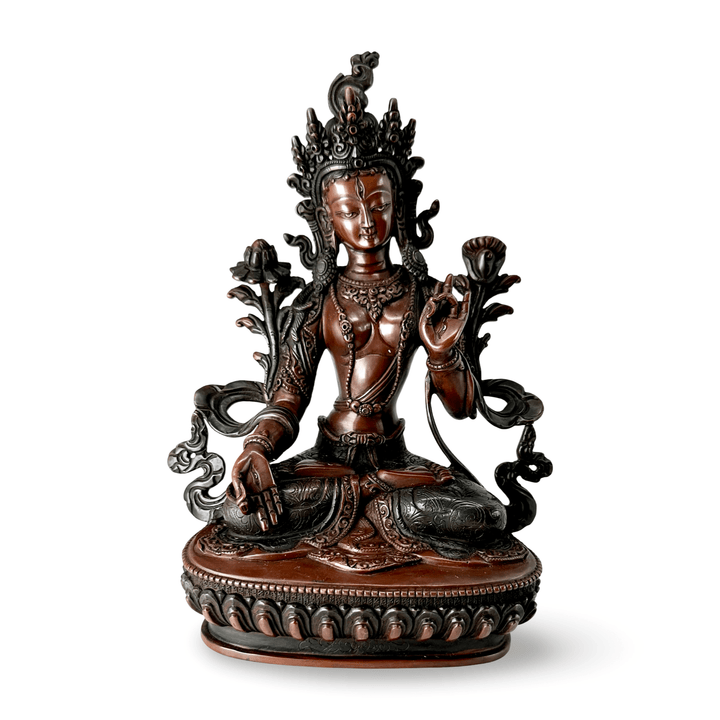 Weisse Tara Kupferstatue - Atelier Tibet