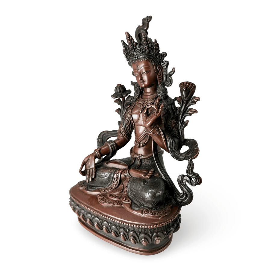 Weisse Tara Kupferstatue - Atelier Tibet