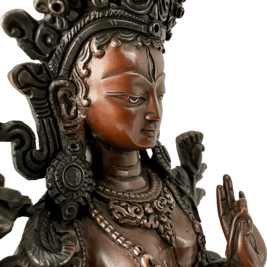 Weisse Tara Kupferstatue - Atelier Tibet