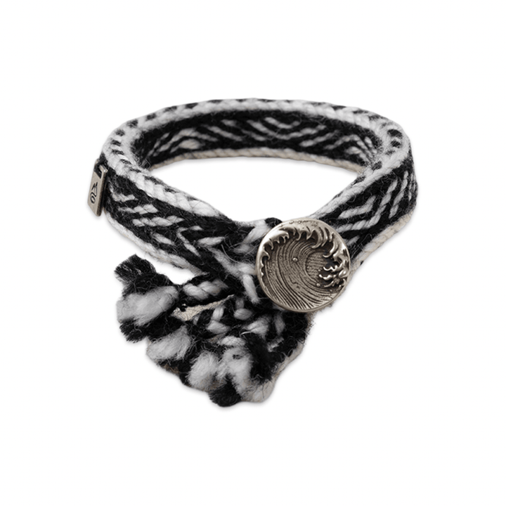 Wollarmband «Wasserwelle», handgewebt in Tibet · CHARU × Tsoten - Atelier Tibet