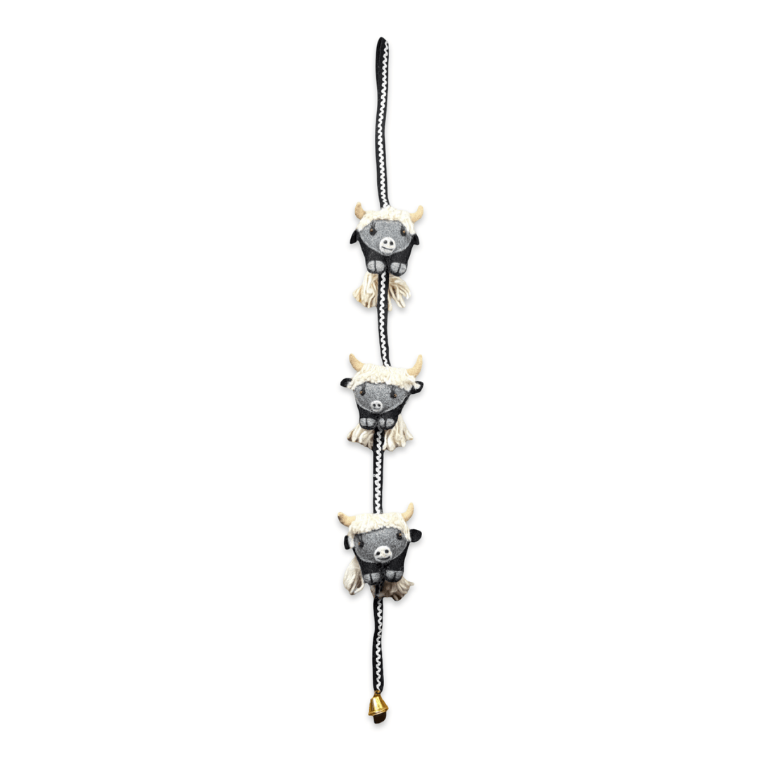 Yak-Girlande aus Filz mit Glöckchen - Atelier Tibet