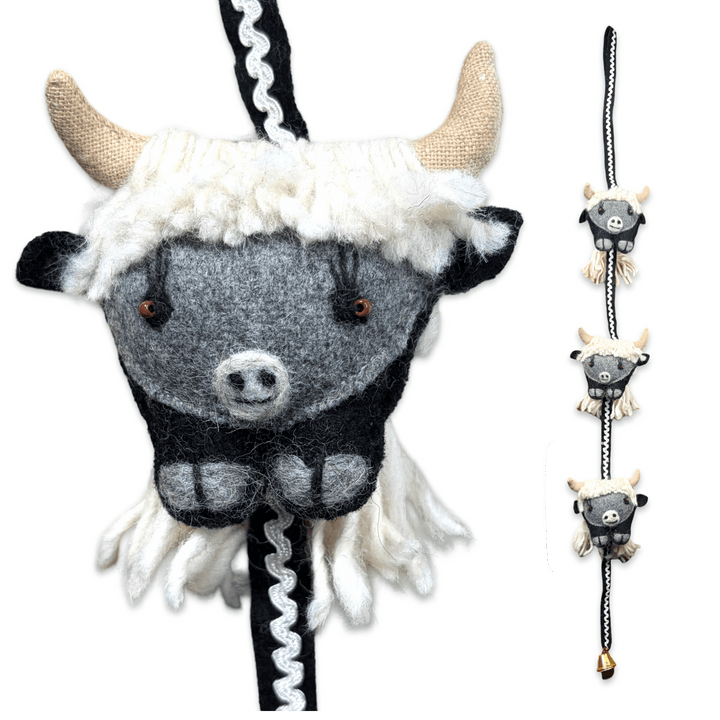 Yak-Girlande aus Filz mit Glöckchen - Atelier Tibet