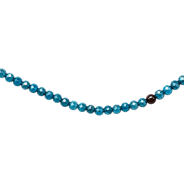 Zierliche Apatit - Halskette mit Granat - Verzierung - Atelier Tibet